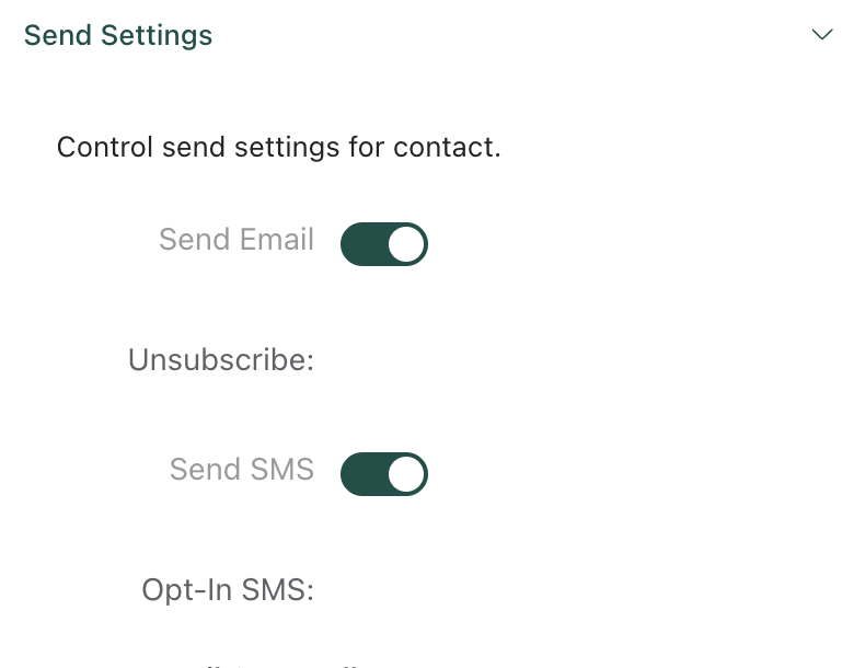 Contact Send Settings