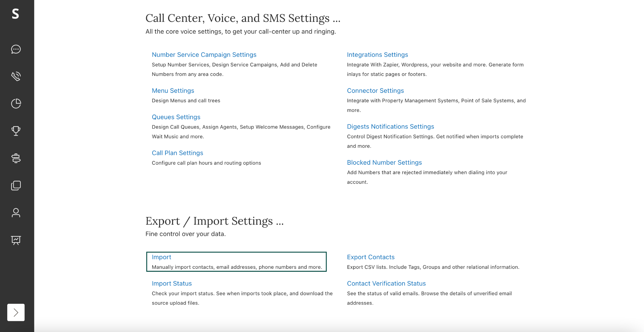 Import Settings Access