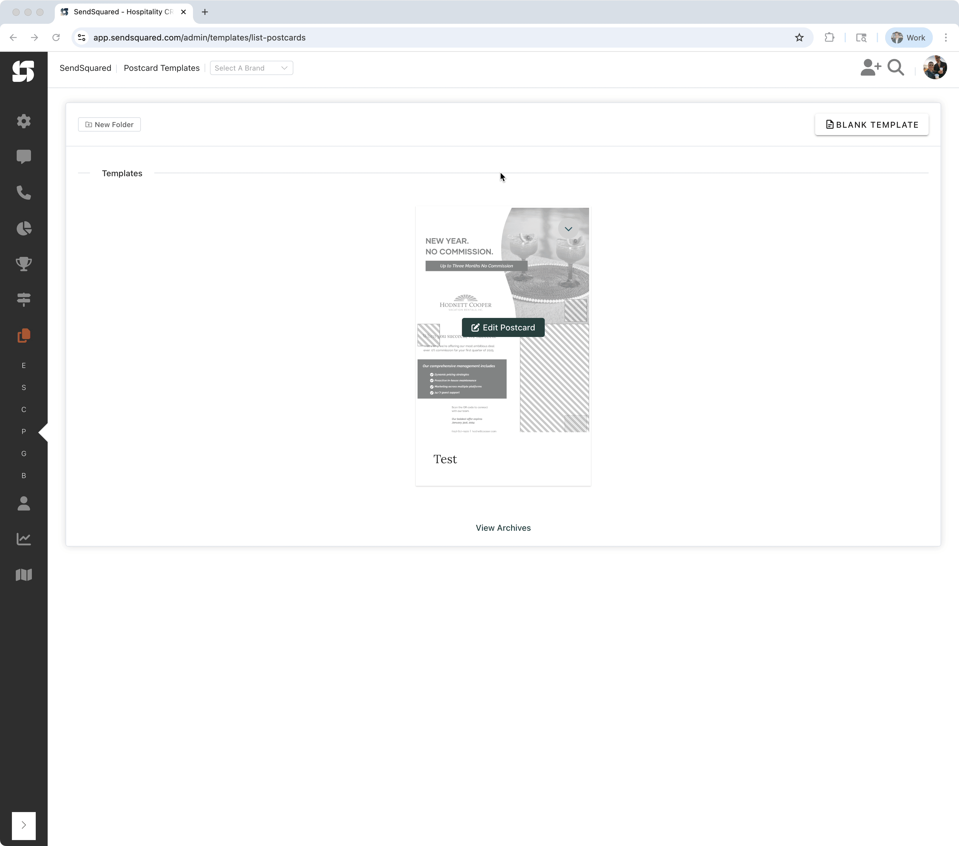 Postcard Template Editor Interface