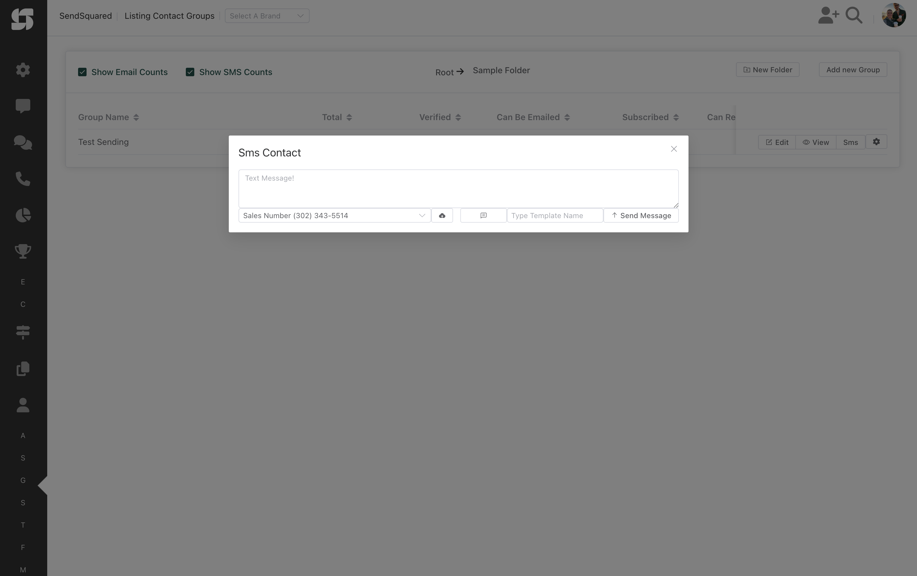 Quick SMS from Groups and Segments